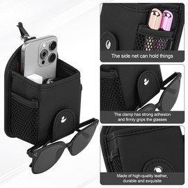 JEYODA Car Air Outlet Storage Bag, Vehicle Dashboard Pocket for Phone Power Pank Keys Money Cards, Double-Layer Storage Bag, Glasses Bag Storage Bag, Car Accessories