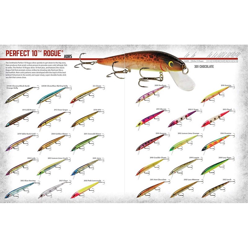 Smithwick Lures ADR532OB Perfect 10 Rogue Lure, Chrome/Blue Back/Orange Belly