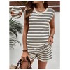 MakeMeChic Women's Maternity Short Pajamas Set Striped Tank Top and