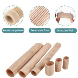 5 StüCk 3 Größen Zehenschutz Silikon,Schneidbar Zehen Kissen Tube,Toe Cushion Tube,Zehenkappen Pad,Gel Zehenpolster,Schlauchbandage Druckschutz für Kissen Mais, Blasen, Schwielen, Zehen und Finger