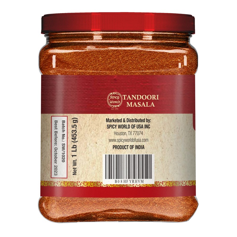 Spicy World Tandoori Masala 1 LB Jar Pack (Bulk Spice)