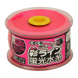 Takumi Sai Line Fluorescent Water Thread, Pink, Extra Thick, 130 No. 4349