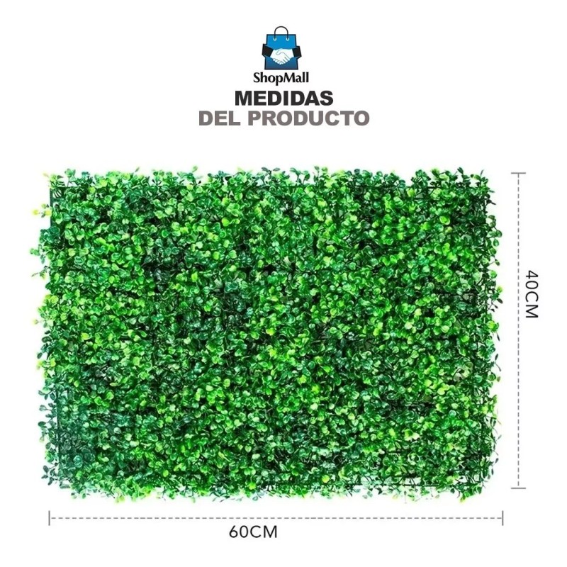 ShopoMall Muro Verde Follaje Artificial Sintético 15 Pzs