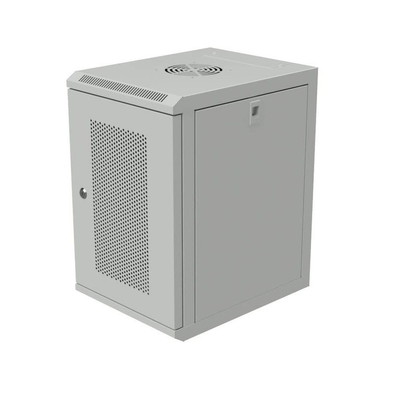 NavePoint 15.75 in Wall Mount Network Cabinet, 9U, Perforated, Gray