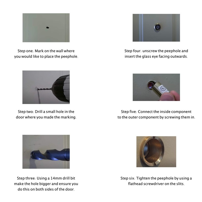 Door Viewer Peepholes or Peek Holes | Satin Chrome |