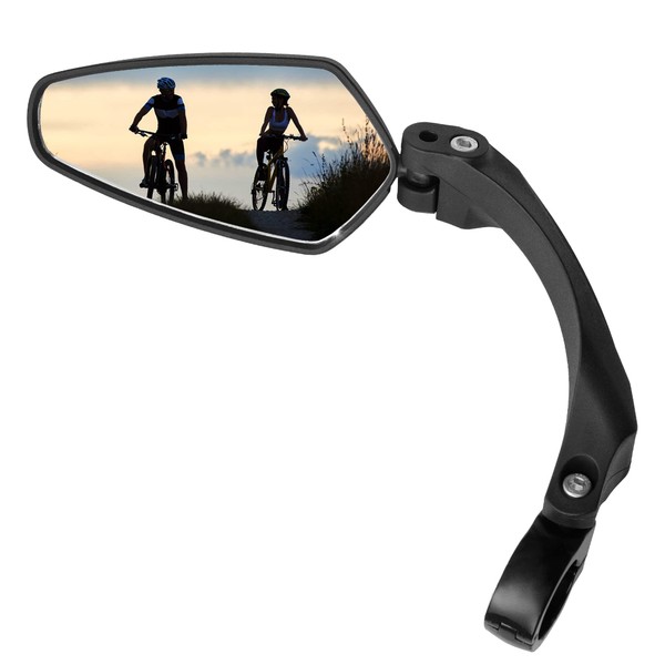 Suranew Bike Rearview Mirror, Adjustable Bicycle Rear View Mirror with Wide Angle Lens, Suitable for Mountain Road Bike, Electric Bike and Motorcycle left