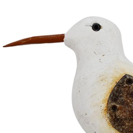 Morning View Wooden Sea Birds Decor Wood Seagull Statue Bird Figurines Seabird Statue Standing Seagulls Decorations Coastal Sculpture Nautical Beach Ocean Home Table Garden Yard Lawn Outdoor 9.4 Inch