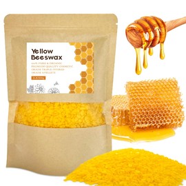 Beeswax Pellets, 2lb Yellow Organic Natural Beeswax Pastilles Pure Bulk Bees Wax Pellets for DIY Beewax Making Candles Skin