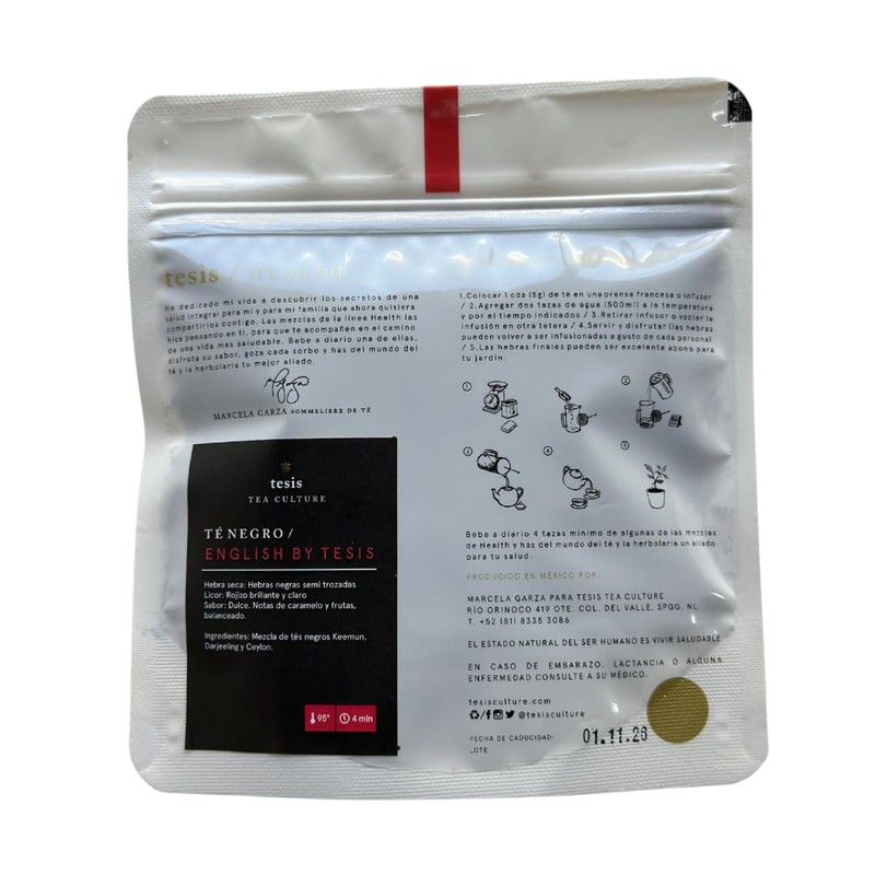 TESIS MEZCLA DE TÉS NEGROS KEEMUN, DARJEELING, CEYLON ENGLISH BY