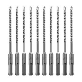 SALI 10PCS SDS Plus Rotary Hammer Drill Bit Concrete Drill Bit Kit Double Thread Tungsten Carbide Tip Suitable for Concrete, Brick, Cement Walls, Stone, 5.5mm x 160mm Hammer Drill Bits for Concrete