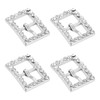 QUARKZMAN 4 Pieces Rhinestone Roller Buckles, 8 mm (0.31 Inch) Single Needle Metal Belt Buckle Crystal Triglides Slider Movable Latch Strap Adjuster for Bags (Silver Tone), silver