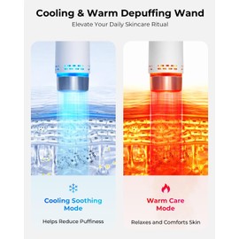 Depuffing Wand with Cold and Heat, Eye and Face Depuffer for Puffiness and Dark Circles, Heated Eye Wand and Ice Roller for Face, Portable Facial Massager