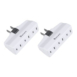 180 Degree Swivel Wall Adapter, 2-Prong Electrical Outlet Splitter, Multiple Plug Expander for Home Travel Office，2 Pack