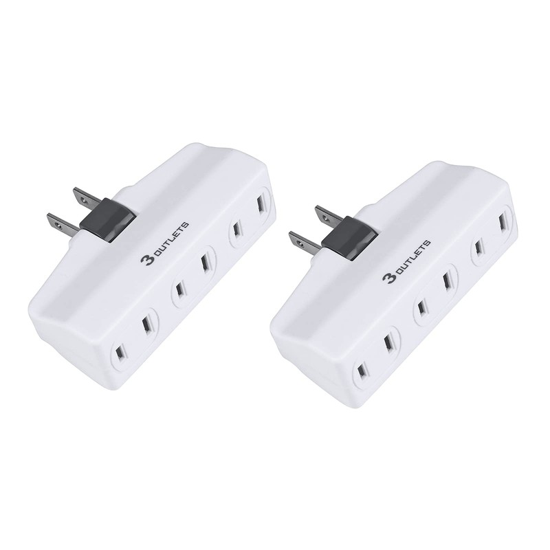 180 Degree Swivel Wall Adapter, 2-Prong Electrical Outlet Splitter, Multiple