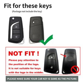 ontto TPU Car key case cover Fit For Toyota Yaris Aygo Avensis Hilux Highlander Sport Crown Camry Collara Reiz Scion iQ Flip Key Shell Holder bag keychain keyring Accessories 2 buttons Black B
