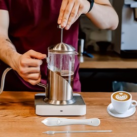 Fellibay Latte Art Pen Spice Pen, Electric Coffee Pen for Latte & Food DIY, Works with Cinnamon/Salt/White sugar/Fine Coffee Grinds, Professional Baking Pastry Tools,White (2pc)