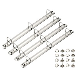 PATIKIL A4 3-Hole Ring Binder Mechanisms, Set of 4 0.98 Inch D-Ring Replacement Binder Planner, Loose Leaf Binding Spools for Organisers, DIY Filler Paper Storage Folder Accessories, 20 mm Silver Tone