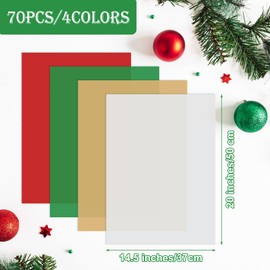 Bouiexye 70 Sheets Christmas Tissue Paper, 20 x 14.5 inches Multicolor Tissue Paper Bulk Gift Wrapping for DIY Art Craft Christmas Party Festival（Red,Green,White,Silver,Gold）