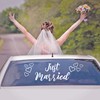 Just Married Car Decal - Beautiful & Luxurious Cursive Font