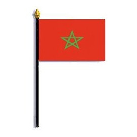 Morocco Flag Flag Rayon On Staff 4 in. x 6 in.