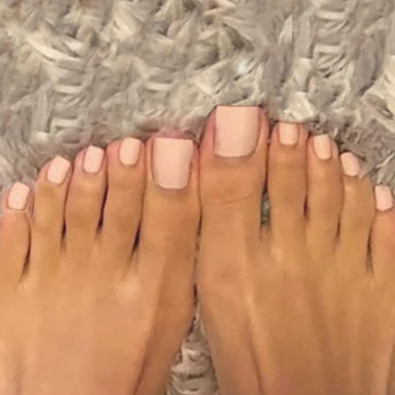 Outyua Solid Square Fake Toenails Matte Press on Toe Nails