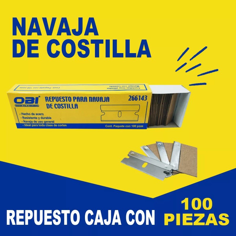 OBI Repuesto Navaja De Costilla 100 Pz 4x1.9cm