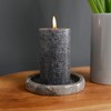 wohnfreuden Marble Tray, Grey, Round, 13 cm, Decorative Stone Bowl