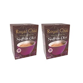 Royal Tea Saffron Chai Sweetened 220g (Pack of 2) – Premium Instant Tea – Saffron Flavored Tea – Natural – Instant Saffron Indian Tea