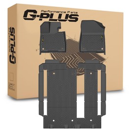 G-PLUS Floor Mats Compatible with Toyota Sienna 2021 2022 2023 2024 2025 (Only for 8 Seat),1st & 2nd & 3rd Row, All Weather Protection TPE Floor Liners Black