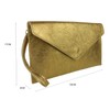 Girly Handbags Womens Genuine Leather Italian Metallic Shimmer Envelope Wrist