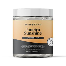 Sassy Shop Bath - Whipped Soap, Janeiro Sunshine - Cleanse and Nourish the Skin, With an Uplifting Fragrance - Gentle and Suitable for all Skin Types - Vegan Friendly - 115g