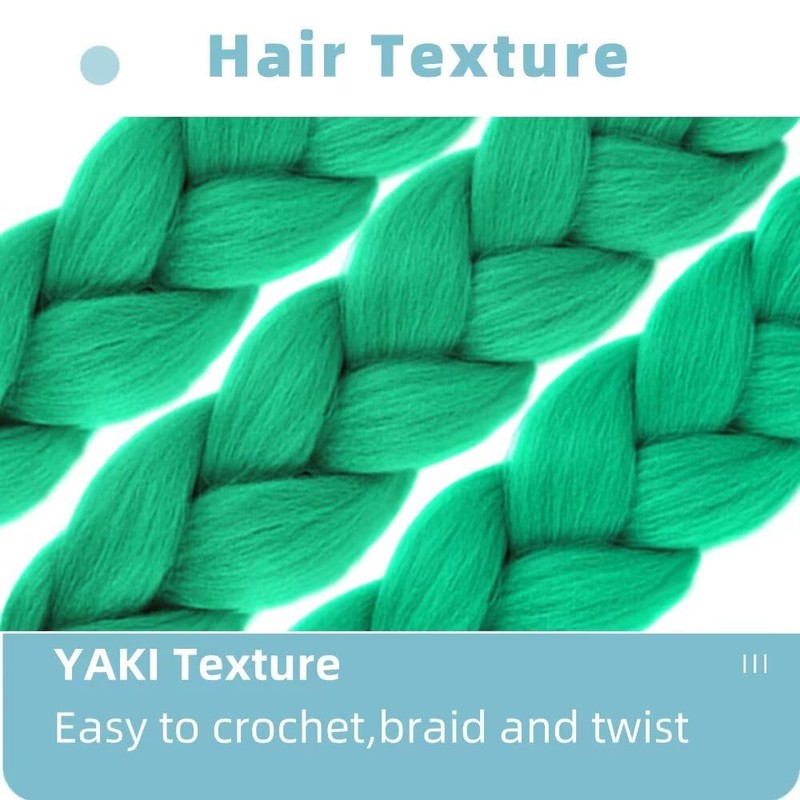 Dark Green Synthetic Hair for Braiding, 24 Inches, 3 Packs,