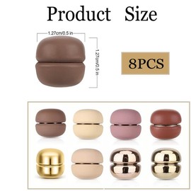 8 Pcs Hijab Magnetic Pins,Small Hijab Magnets Multi-Purpose No-Snag Scarf Clasp Pinless Brooch,No-Snag Multi-Use Hijab Magnets,Pinless Magnetic Hijab Pins for Women Clothes Shirts Scarves (Rotundity)
