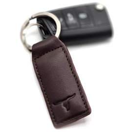 URBAN FOREST Leather Keyring with Gift Box, Key Ring for Car Keys with RFID, Leather Key Fob with Leather Strap, Gift for Men and Women, multicoloured