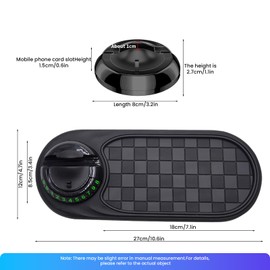 Multifunction Car Anti-Slip Mat, Car Anti Slip Mat Phone Holder for Phones Sunglasses Keys Gadgets(Black Gray)