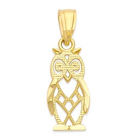 10k Gold Owl Pendant for Necklace Graduation Congratulations Gifts for Students, Good Luck Charm Her Teacher Jewelry