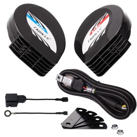FARBIN Slender Horn Thin Compact Horn 12V Universal Twin Tone Horn Set Combination Bifurcated Harness and Toyota Dedicated Horn Plug (12V, Compact Horn + Relay Harness + Toyota Compatible Conversion