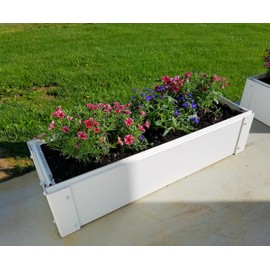 Handy Bed Mini 8.5-inch x 25.5-inch x 6-inch Stack-able, White, Vinyl, Raised Garden Bed