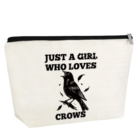 Crow Lover Gift Makeup Bag Crow Gift for Women Crow Themed Gift Black Crow Cosmetic Bag Bird Watching Gift Bird Lover Gift Birthday Christmas Graduation Gift for Friend Daughter Colleague Sisters