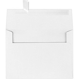 LUXPaper A2 Invitation Envelopes | Peel & Press | 4 3/8" x 5 3/4" | Brilliant White | 80lb. Text | 100% Cotton | 50 Qty