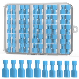 100 Pcs Electrical Spade Connectors, 16-14 AWG Gauge Wire Connectors, Nylon Fully Insulated Spade Terminal Connectors Quick Disconnect for Speak (Male&Female (16-14 AWG))