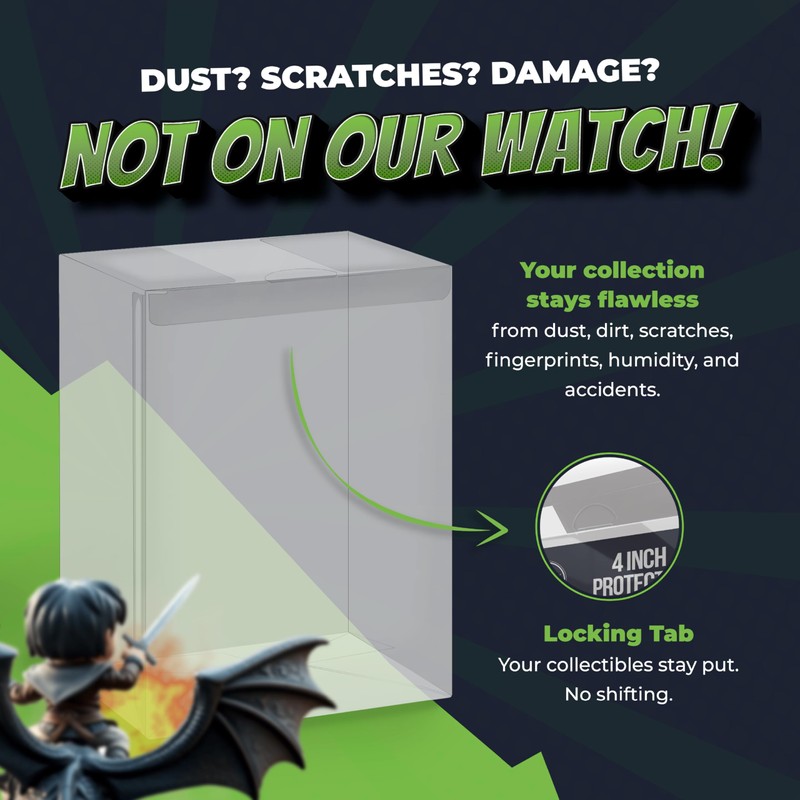 EcoTEK Protectors, 100-Pack Protective Cases Fits 4" Display Figures –
