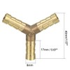 sourcing map 8mm Brass Barb Hose Fitting Tee Y-Shaped 3