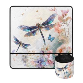 Hzeswody Dragonfly Dustproof Mat for Sewing Machine for Table with Pocket Sewing Accessories Fits Most Standard Sewing Machines Anti-Stains Decorative Pad Organizer