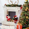 Climbing Ladder Sant Red White Golden Electric Santa Climbing Ladder