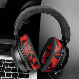 SOULWIT Cooling-Gel Professionelle Ersatz Ohrpolster für Razer Kraken 2019/Tournament Edition/Ultimate/Kitty, Earpads for Nari/Essential/Ultimate, Blackshark V2 X, Kraken X/V3 X Headset(Roter Sturm)