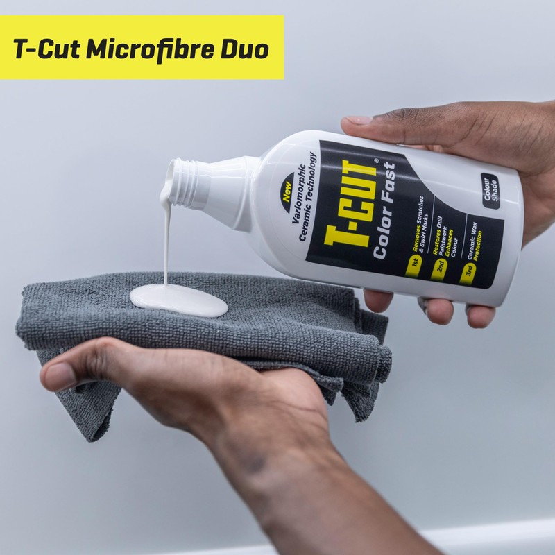 T-Cut Microfibre Cloths Duo, Reusable, Washable Car Cleaning Cloth, Lint