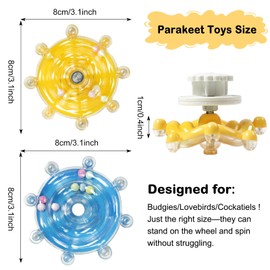 XIGOUPT Cockatiel Toys Bird Toys for Parakeets, Flappy Bird Toy with Spinning Wheel & Chewable Bells, Interactive Bird Foraging Toys for Budgies/Lovebirds/Small Birds