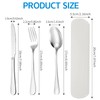 Travel Cutlery Set, 3 Pcs with Portable Pouch CaseReusable Stainless