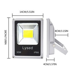 Lysed 12 Volt Flood Light Bowfishing Lights 30W Low Voltage Flood Lights Outdoor IP66 Waterproof (White Light 2Pack)